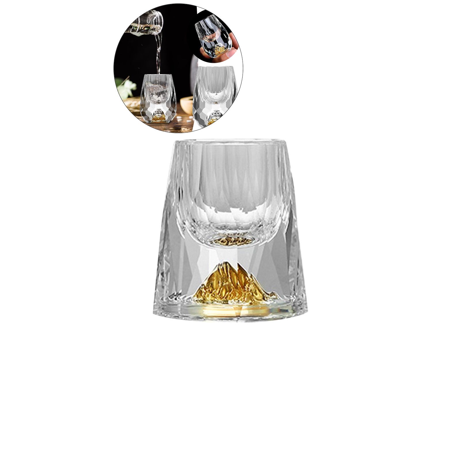 WNFJR Diamond-Shaped Stemless Wine Glasses - Gold Foil Trim, Heavy Base, Easy to Clean \u0026 Versatile for White Wine, Red Wine, Whiskey | Modern Elegant Design for Any Occasion